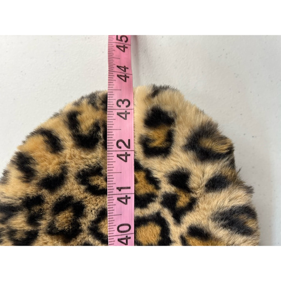 INC International Concepts Womens Pull Through Scarf Brown Leopard Faux Fur New - Picture 3 of 7